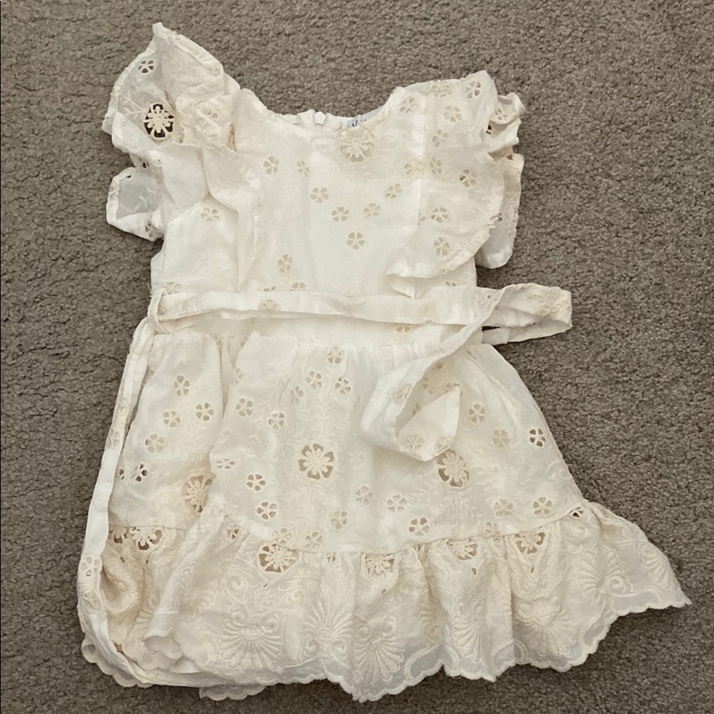 Ivy City Co 12-18m Eyelet Ruffle Dress - Cream